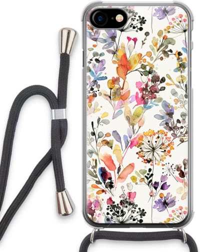 Case Company® - Hoesje met koord geschikt voor iPhone SE 2020 hoesje met Koord - Wilde grassen - Telefoonhoesje met Zwart Koord - Bescherming aan alle Kanten en Over de Schermrand