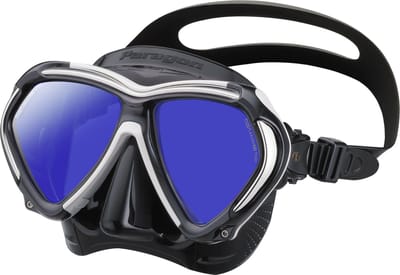 TUSA Paragon – Premium duikmasker met dubbele lens, hoge weerstand, CrystalView-lenzen met UV420 en antireflecterende behandeling, helder zicht en comfortabel draagcomfort – Zwart/Wit – M2001SQB WA