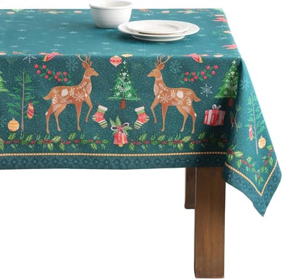 Katoenen Hygge Kerst Tafelkleed 140 cm x 180 cm - Voor Diner en Feesten
