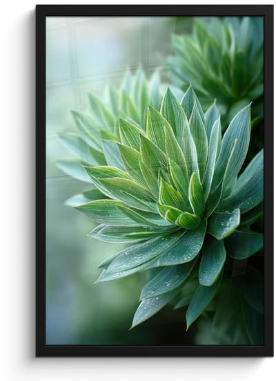 Poster in lijst - Fotolijst 40x60 cm - Posters - Blad - Plant - Groen - Textuur - Posterlijst zwart - Decoratie - Wanddecoratie woonkamer - Muurdecoratie slaapkamer