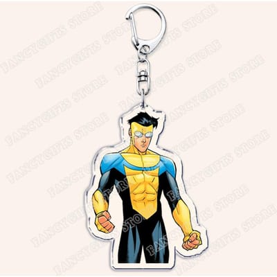 Populaire Volwassen Geanimeerde Superheld Invincible Sleutelhangers voor Accessoires Tas Omni Man Sleutelhangers Sieraden Gamer Fans Vrienden Cadeaus gray