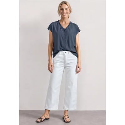 Blouse met V-hals en ruches