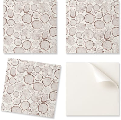 Esthetische vinyl wandtegels met een print van boomstammen op de achtergrond, 20x20x20 cm
