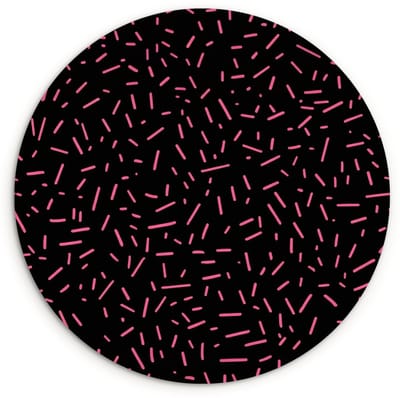 WallCircle® Wandcirkel 120x120 cm - Muurcirkel Gaming - Streepjes - Roze - Abstract - Muurdecoratie woonkamer - Wanddecoratie slaapkamer - Kamer decoratie accessoires - Ronde schilderijen XXL