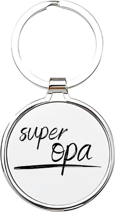 Akyol - super opa Sleutelhanger - Opa - de liefste opa - opa sleutelhanger - grootvader sleutelhanger - sleutelhanger voor opa - familie sleutelhanger - verjaardagscadeautje - cadeau voor opa - grandfather - pake\ - 4 x 7,5 CM