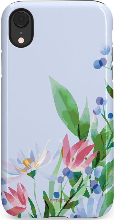 Casetastic hoesje geschikt voor Apple iPhone XR - Dubbellaagse bescherming - Dromen in pastel - Fashion Case - Lichtgrijs Mintgroen