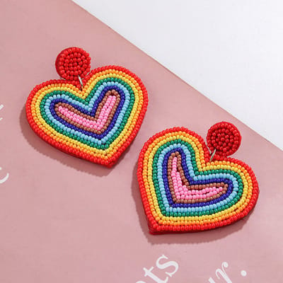 Pride oorbellen hart - Kraaltjes - Regenboog oorbellen