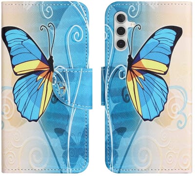 Coverup Hoesje - Geschikt voor Samsung Galaxy A37 / A36 Hoesje - Coverup Book Case - Blauwe Vlinder