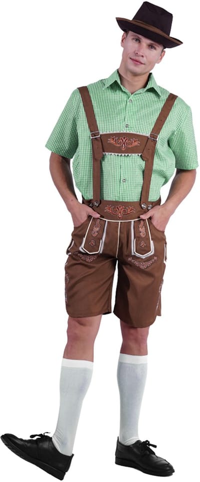 Kostuum Oktoberfest Luxe – One Size – Inclusief Shirt, Hoed, Sokken en Bretels – Bierfeest, Oktoberfest & Carnaval Verkleedkleding