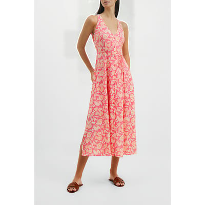 French Connection Cosette Verona Crepe Red Maat: 10 | Midi Jurken Outlet | Dames | Roze
