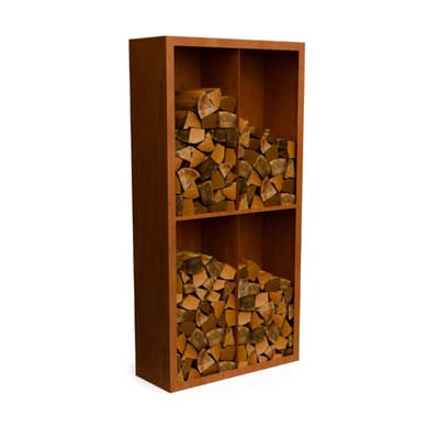 Egura cortenstaal Houtopslag 4 vakken met achterwand L100 x B38,5 x...