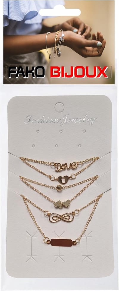 Fako Bijoux® - Enkelbandje - Enkelsieraads - Set - 6 Stuks - Goudkleurig