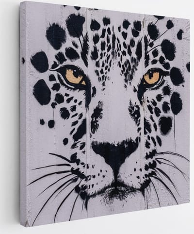 Saammp Canvas Schilderij - Panter - Abstract - 20x20 - Foto op canvas - Wanddecoratie - Muurdecoratie Woonkamer - Slaapkamer decoratie - Canvas Print