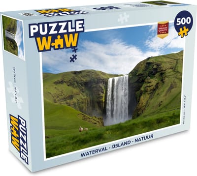 Puzzel Waterval - IJsland - Natuur - Legpuzzel - Puzzel 500 stukjes