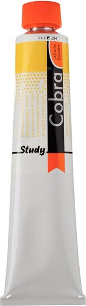 Cobra Study Water Vermengbare Olieverf Tube - Permanentgeel middel 284 - 200 ml