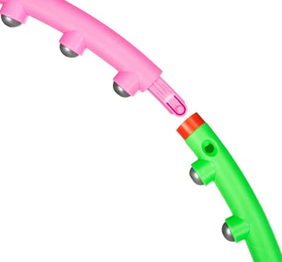 Gymtek® Opvouwbaar Hoelahoep met Massageballen - 95,5cm Diameter - voor Volwassenen en Kinderen - voor Afslanken en Buikspieren - Fitness, Pilates, Gymnastiek, Home gym