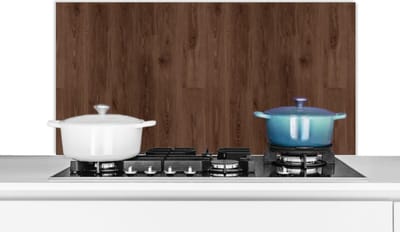 Spatscherm keuken 100x50 cm - Kookplaat achterwand Bruin - Patronen - Hout - Muurbeschermer - Spatwand fornuis - Hoogwaardig aluminium