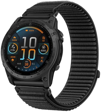 Strap-it Nylon bandje geschikt voor Garmin Fenix 9 (43mm) / 9 Pro (43mm) 8 - 43mm / Fenix 7s (Pro - Solar - Sapphire Solar) / Fenix 6s (Pro - Sapphire) / Fenix 5s (Plus - Sapphire) / Epix Pro (Gen 2) 42mm / Instinct 2s - E - Zwart
