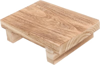 Houten Kruk - Voetsteun Opstapkruk - Comfort Verhogend - Ergonomisch Ontwerp - 25 x 18 x 7 cm - Natuurlijk Hout