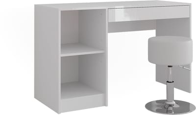 Vicco Sherry Kaptafel – 119.8 cm met kruk Wit/wit hoogglans