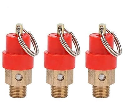 Allecto - Messing Veiligheidsventiel - Drukregulator G1/8'' - Veiligheidsventiel voor Gas - 3 Stuks - Drukregeling voor Apparatuur - Geschikt voor ...