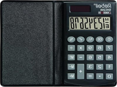 Praktische Rekenmachine - Zakrekenmachine 8 Cijfers - Dagelijkse Berekeningen - Zonnecel Energie - 100 x 62 mm - Zwart