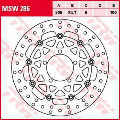 Remschijf TRW MSW286, 1 Stuk