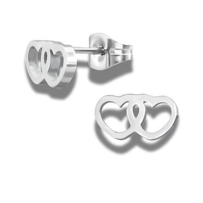 Oorstekers - oorbellen - Heart - Hartjes - edel staal - zilverkleurig - Moederdag - Valentijn - liefde - love - hypoallergeen