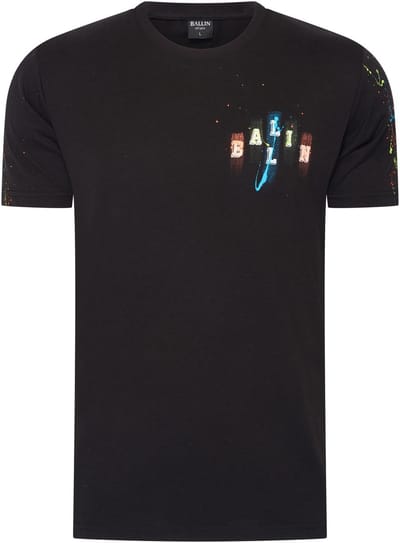 Heren Tee SS met Ballin Est. 2013 Paint Backprint Shirt Print - Zwart - Maat XXL