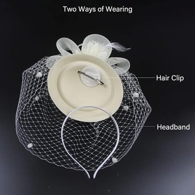 Dames Fascinator Hoed met Veil en Bloemetjes Haarclip voor Feestelijke Gelegenheden