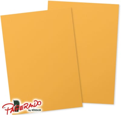 PAPERADO Knutselkarton, DIN A4, geribbeld okergeel, 220 g/m², dik knutselpapier, 29,7 x 21 cm, schilderen, perfect knutselkarton PAK VAN 50 VELLEN