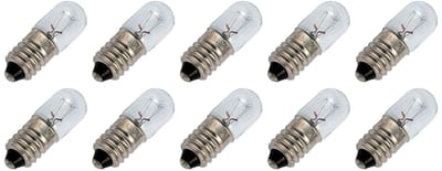 Signaallamp E10 55V 4W - 66 mAh - 10 stuks - T10 Gloeilamp Ø10mm - 28mm - 2500K - Dimbaar