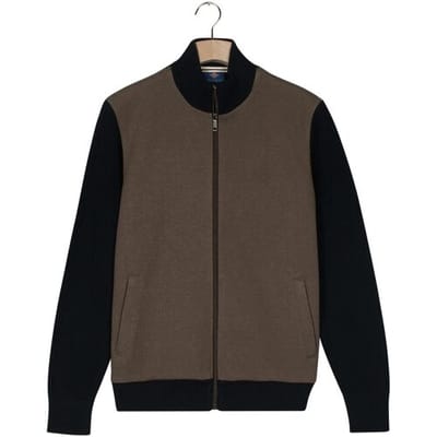 Baileys Heren Vest – Gekleed Flanel Vest met Rits – Regular Fit – Dark Taupe - 522093-87