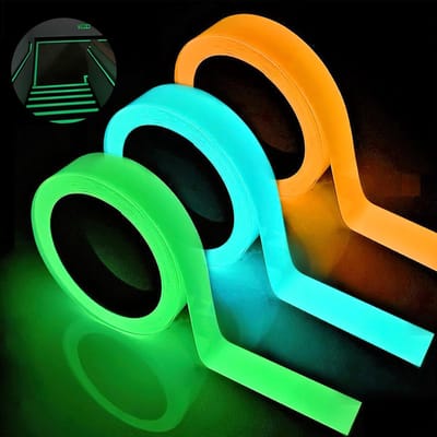 Pack van 3 Fluorescerende Plakband, Luminous Tape, 10m x 10mm, Waterproof, Waarschuwingsband, Multifunctioneel Gebruik, Ideaal voor Markeren