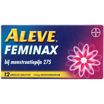 ​Aleve Feminax 275 mg Tabletten | 12 stuks | Speciaal tegen Menstruatiepijn | Werkt tot 12 uur | Vermindert Krampen en Bloedverlies