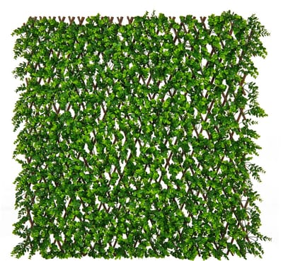 COSTWAY Kunstmatige klimop tuin privacy scherm, 180 x 90 cm, plant muur hagen met eucalyptus bladeren, hek voor tuin hagen balkon buiten decoratie, haag plant windscherm, vlechtwerk (groen)