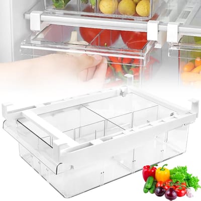 Koelkastorganizerlades - Opbergbakken Voor Koelkastlades - Opbergdoos Voor Vriesplanken - Uitschuifbare Opbergbox Voor De Koelkast