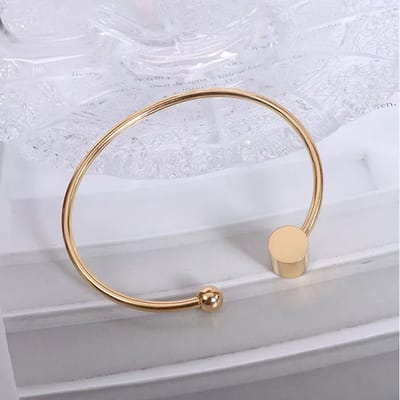 Open Bangle damesarmband - Premium Stainless Steel - verguld - kleur goud -