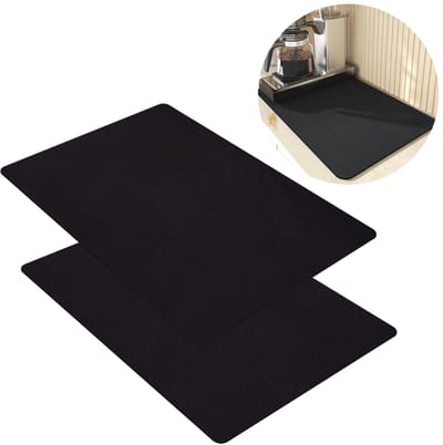 Dailygoods- Afdruipmat 40 x 50 cm - 2 stuks - Absorberend - Duurzaam - Krasbestendig - Houdt werkbladen droog - Onderzetter