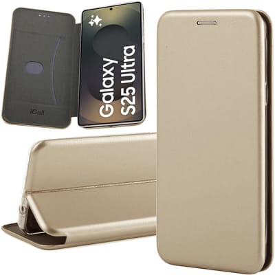Hoesje geschikt voor Samsung Galaxy S25 Ultra - Wallet Book Case Goud
