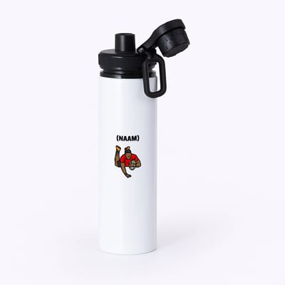 Hacebo® - Rugby met eigen naam waterfles met draaidop zwart - Rugby - Rugbyer - Sport - water fles - 850ML