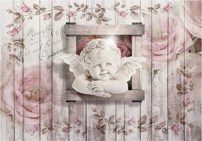 Fotobehangkoning - Behang - Vliesbehang - Fotobehang - Sweet little Angel - 100 x 70 cm