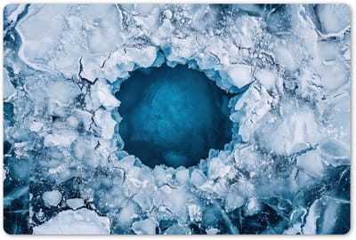 Placemats 45x30 cm - Placemat kunststof - 1 stuk - Ijs - Blauw - Natuur - Borden onderleggers - Decoratie voor op tafel - Keuken tafeldecoratie accessoires - Vinyl onderlegger - Tafelversiering