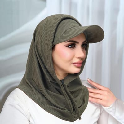 Turban Hoeden Effen Kleur Fietsen Sjaal Hijab Hoofddoek Wikkel Nek Beschermen Moslim Turban Muts Gebreide Hijab Petten Dames gray