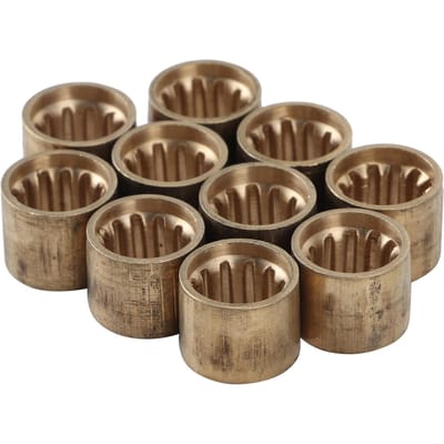 10 stuks Biljart Keu Messing Tip Snooker Koper Pool Ferrule Reparatiegereedschap Accessoires 9.5MM met Tanden brown