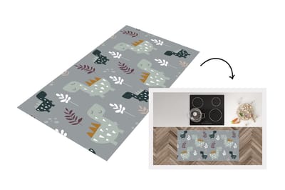 Keukenloper - Loper keuken - Patronen - Jongens - Kinderen - Dinosaurus - 120x60 cm - Keukenloper vinyl