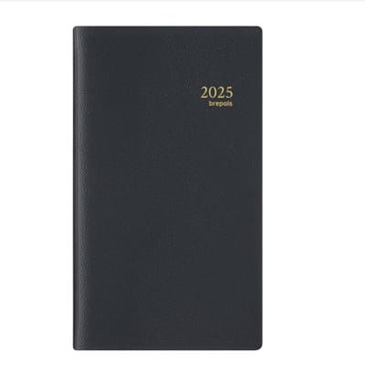 Brepols agenda 2026 - NOTAPLAN - Genova + Notes - Weekoverzicht - 1w/2p - Zwart - 8,9 x 16 cm