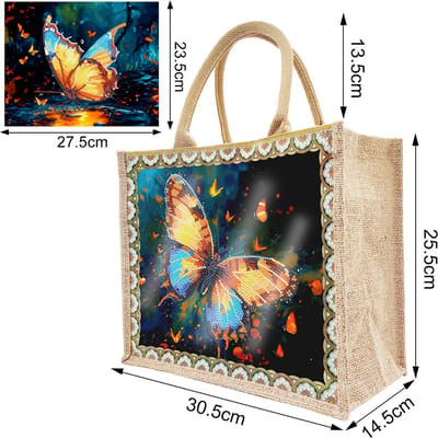 Tas met 2 paintings - HBD313 - Vlinders - diamond painting - compleet pakket - Diamond painting by Wietske