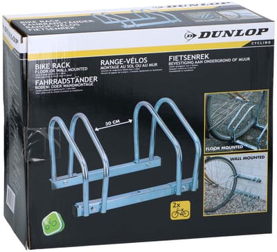 Dunlop Fietsenrek voor 2 Fietsen - Fietsstandaard - Staand/Muur - Aluminium