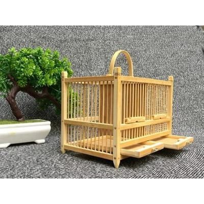 Bamboe Geweven Sprinkhaan Kooi Met Mestbak Grote Ruimte Twee Klassieke Retro Handgemaakte Insecten Krekelen Culturele En Speelgoed Cadeaus beige